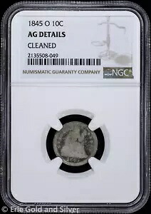 1845-O 10C 着席リバティ ダイム NGC AG 詳細