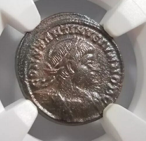 コンスタンティヌス 2 世 ローマ帝国 BI Nummus AE3/4 NGC XF 古代 Epfig Hoard 血統