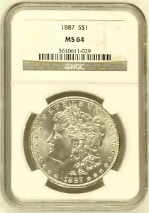1887 P モルガン シルバー ダラー NGC MS-64