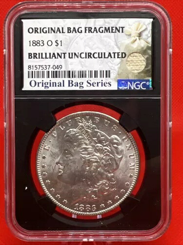 1883-O オリジナルバッグの破片 NGC ブリリアント未流通モルガン ドル $1