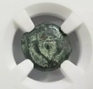 ユダヤ AE Prutah NGC VF Widows Mite 紀元前 135 ～ 37 ハスモン王の聖書のお金