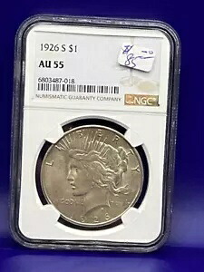1926-S US (スラブ) 造幣局 PEACE ドル NGC AU 55 ピース 90% 銀の歴史 56,870円