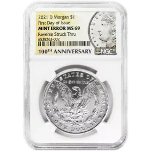 2021-D $1 モーガン シルバー ダラー NGC MS69 FDI 造幣局エラー リバース ストラック スルー 10...｜WORLD RESOURCE【KING店】