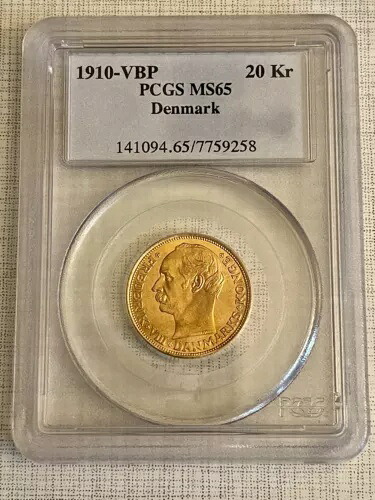 デンマーク 1910-VBP 20 クローネ 金貨 PCGS MS65 SKU#65|WORLD RESOURCE【KING店】