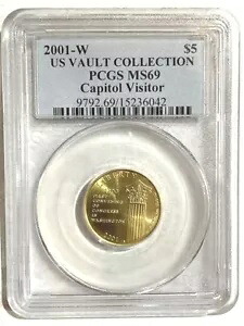 2001-W US ゴールド $5 国会議事堂ビジター センター記念 PCGS MS69｜WORLD RESOURCE【KING店】