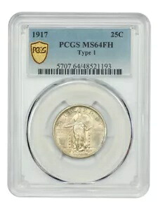 1917 25C PCGS MS64FH (タイプ 1) - スタンディング リバティ クォーター|WORLD RESOURCE【KING店】