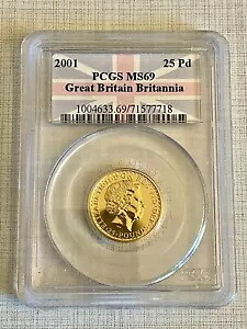 イギリス 2001 ブリタニア 25 ポンド 1/4 オンス 金貨 PCGS MS69 Sku#54|WORLD RESOURCE【KING店】