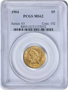 1904年 $5 ゴールド リバティ ヘッド MS62 PCGS|WORLD RESOURCE【KING店】