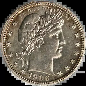 1906 バーバー クォーター プルーフ PCGS PR64 ナイス アイ アピール ストロング ストライク|WORLD RESOURCE【KING店】
