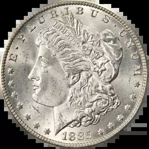 1885-CC モーガン シルバー ダラー PCGS MS64 極上のアイアピール ストロングストライク