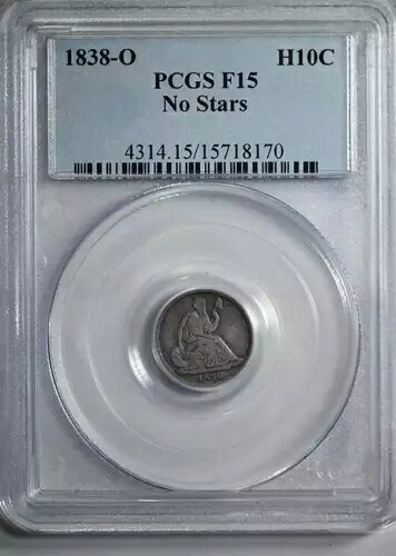 1838-O リバティ シーテッド ハーフ ダイム H10C PCGS F15 - 星なし|WORLD RESOURCE【KING店】