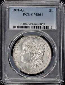 1891-O $1 モルガン ドル PCGS MS64
