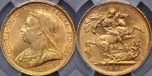 オーストラリア 1893 シドニー ベールド ヘッド ソブリン - PCGS MS62