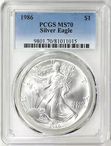 1986 PCGS MS70 シルバー アメリカン イーグル 初年度発行