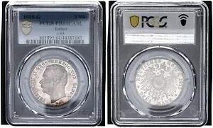 バーデン 3 行進 1915-G フリードリヒ 2 世。 PCGS PR64CAM ポリッシュボード 116201-｜WORLD RESOURCE【KING店】 357,885円