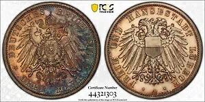 ドイツ、ドイツ帝国 1911 3 マーク リューベック PCGS グレード PR62｜WORLD RESOURCE【KING店】