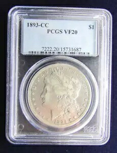 1893 - CC モーガン シルバー ダラー PCGS VF20｜WORLD RESOURCE【KING店】 380,160円