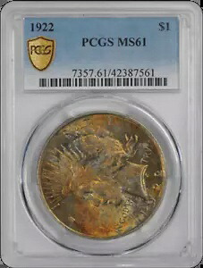 1922 年 $1 平和ドル PCGS #3298-5 MS61｜WORLD RESOURCE【KING店】