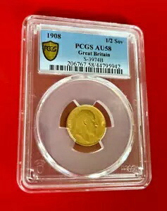 1908 1/2 SOV PCGS AU 58 イギリス S-3974B 金貨