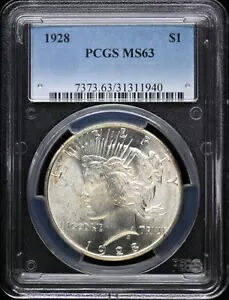 1928年 1ドル平和ドル PCGS MS63