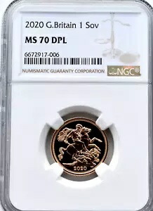 2020 ゴールド ソブリン NGC MS70 DPL イギリス