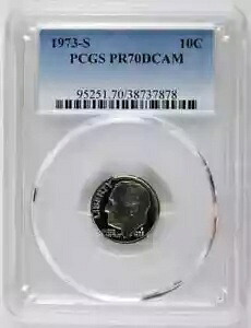 1973 S ダイム ルーズベルト PCGS PR-70 DCAM