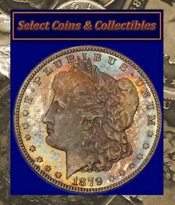 1879-S モーガン シルバー ダラー PCGS MS64 美しい DMPL マルチカラー トナー! No-242