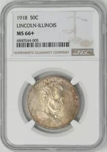1918 リンカーン ハーフ 50c MS66+ NGC 947628-1