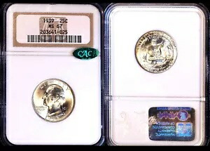 1939 25C NGC/CAC MS67 PQ ワシントン クォーター
