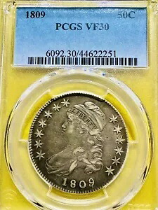 1809 PCGS VF-30 O-114 R5 キャップドバスト ハーフダラー