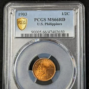 1903 ハーフ センタボ PCGS MS66RD 米国 フィリピン 1/2c 90005.66/47402650|WORLD RESOURCE【KING店】