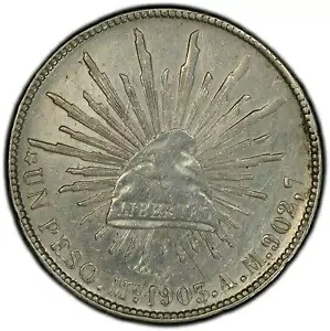 1903 月 午前 メキシコ | 1 ペソのキャップとレイ |シルバー | PCGS | AU95 |証明書。 N.50847538｜WORLD RESOURCE【KING店】