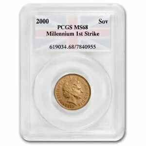 2000 英国ゴールド ソブリン MS-68 PCGS (FirstStrike?)