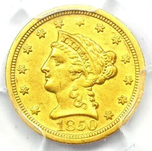 1850-O リバティ ゴールド クォーター イーグル $2.50 ニューオーリンズ コイン - PCGS AU 詳細|WORLD RESOURCE【KING店】