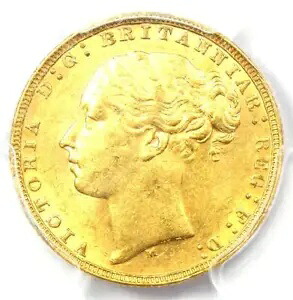 1880-M オーストラリア ビクトリア ゴールド ソブリン コイン 1S - 認定 PCGS MS62 (BU UNC)|WORLD RESOURCE【KING店】