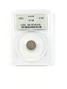1863 リバティ シーテッド ハーフ ダイム H10C PCGS XF40 ヴィンテージ OGH ホルダー｜WORLD RESOURCE【KING店】