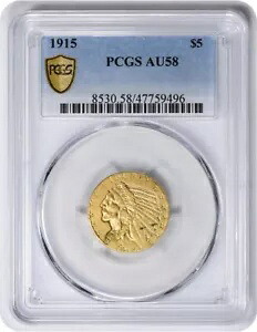 1915年 $5 ゴールド インディアン AU58 PCGS|WORLD RESOURCE【KING店】