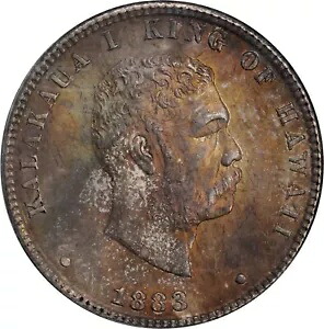 ハワイ カラカウア I 1883 クォータードル/25 セント 未流通 PCGS 認定 MS65｜WORLD RESOURCE【KING店】 360,855円