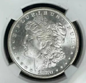 1880-S モーガン シルバー ドル~NGC MS 64 ~すごい美しいコイン~ REF#47-005｜WORLD RESOURCE【KING店】
