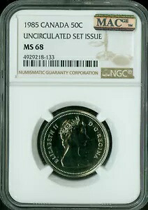 1985 カナダ 50 セント NGC MS68 PQ 2ND 最高級グレード MAC スポットレス。｜WORLD RESOURCE【KING店】