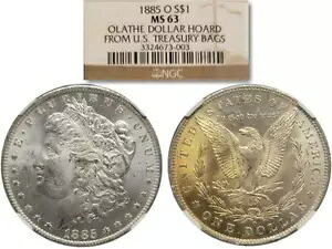 非常に素晴らしい 1885-O モーガン シルバー ダラー $1 NGC MS-63 Olathe Hoard KVEInvest｜WORLD RESOURCE【KING店】