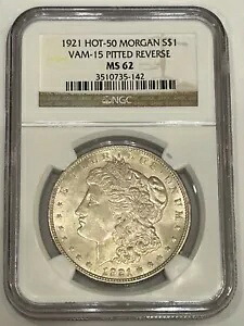 1921 モーガン シルバー ダラー NGC MS62 ホット 50 VAM-15 ピット リバース (NGC ポップ 17)｜WORLD RESOURCE【KING店】