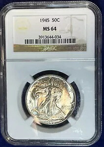 1945-P シルバー ウォーキング リバティ ハーフ NGC MS 64｜WORLD RESOURCE【KING店】