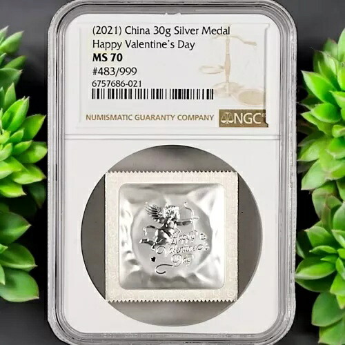 2021 中国ハッピーバレンタインデー NGC MS 70 30 グラムシルバーアイラブユーコンドーム #483/999｜WORLD RESOURCE【KING店】
