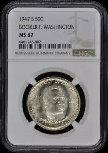 ワシントン、ブッカー T. 1947-S シルバー記念 50C NGC MS67