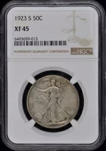 1923-S ウォーキング リバティ ハーフダラー 50C NGC XF45
