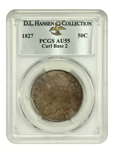 1827 50C PCGS AU55 (カールベース 2) 例: D.L.ハンセン