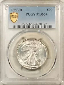 1936-D ウォーキング リバティ ハーフダラー - PCGS MS-66+ フレッシュスキン & 極上!