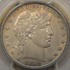 1898-S 理容室 ハーフダラー 50c PCGS 認定 AU55
