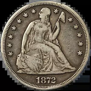 1872-S シーテッド リバティ ドル PCGS F15 グレート アイ アピール ナイス ストライク